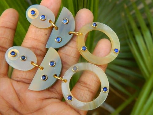 Polished Horn Bone Earrings, Occasion : Party Wear