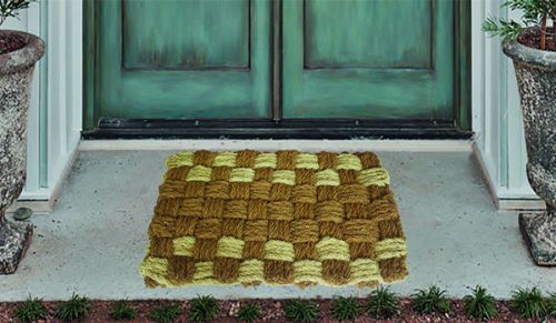 Plain Coir Rope Mat, Size : 20-25 Mm