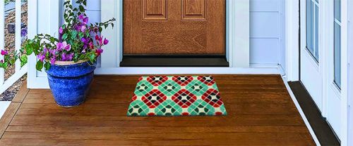 Rectangular Printed PVC Tufted Coir Mat, For Office, Home, Size : 80x100cm, 60x80cm, 40x60cm, 100x120cm