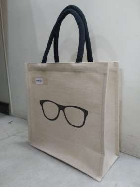 White Rectangular Jute Hand Bags