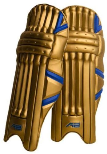 Blue Plain Leather Batting Pads, For Cricket, Leg Protector, Size : Large, Medium, Small