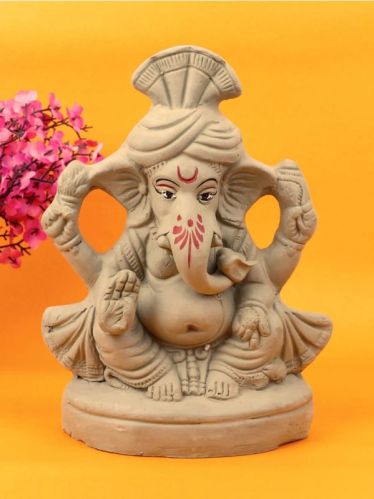 Grey Eco Friendly Aditijaya Ganesha Idol, Length : 16.5 Cm