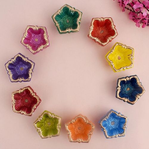 Satvik Star Shape Clay Diya, For Decoration