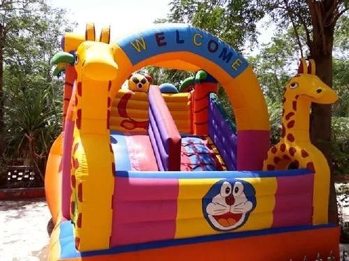 12 Feet Giraffe Theme Bouncy Castle For Kids Playing