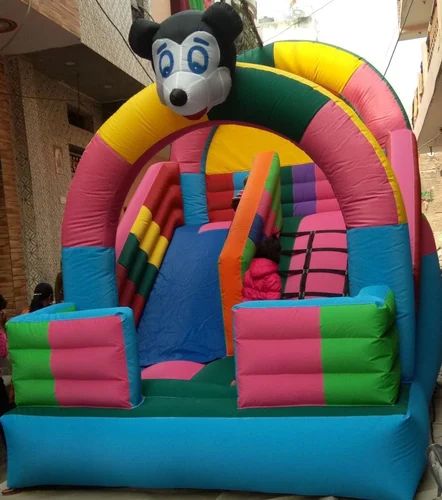Single Slide Mickey Mouse Bouncy Castle For Kids Playing