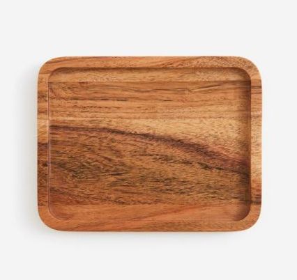 Rectengular Polished 100-120 Gram Wooden Rectangle Tray, For Hotels, Restaurants, Size : 11X8 Inch