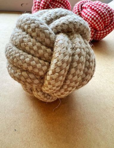 Creamy Dog Rope Ball Toy