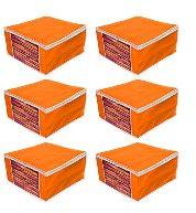 6 Pcs Combo Orange Plain Storage Bag