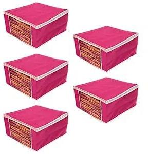 5 Pcs Combo Pink Plain Storage Bag