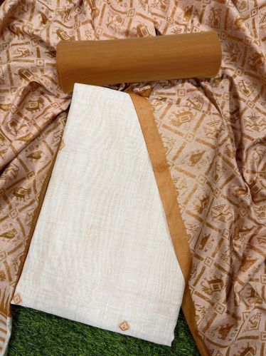 MUGA COTTON SUIT ELEPHANT MUSTARD, Packaging Type : Polythin, Poly Bag