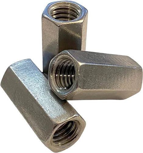 Grey Stainless Steel Hex Coupling Nut, For Industrial Fitting