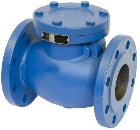Sky Blue Medium Pressure Automatic Cast Iron Swing Check Valve, For Water Fitting