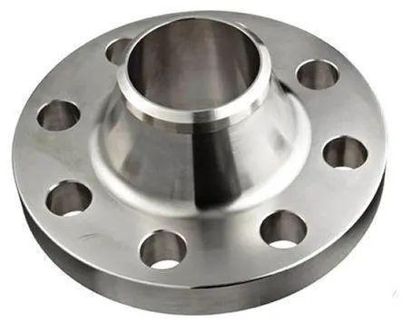 Silver Round Stainless Steel Weld Neck Flange, For Industrial Fitting, Feature : Fine Finishing