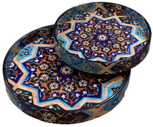 Wooden Round Tray Set Of 2, For Household, Feature : Unmatched Quality, Attractive Look