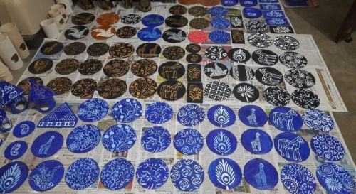 Round Printed Paper Mache Hanging Plates, For Decoration, Size : Standard