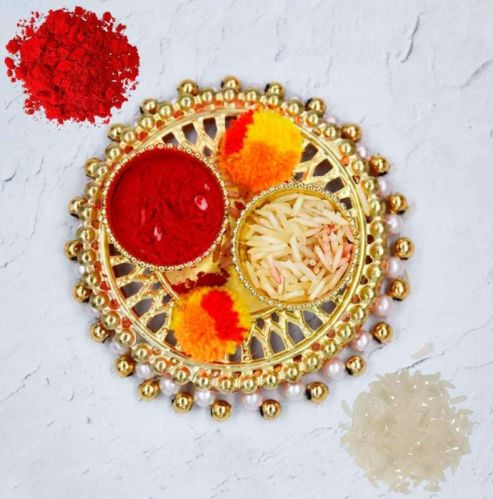 Metal Rakhi Platter, Platter Shape : Round