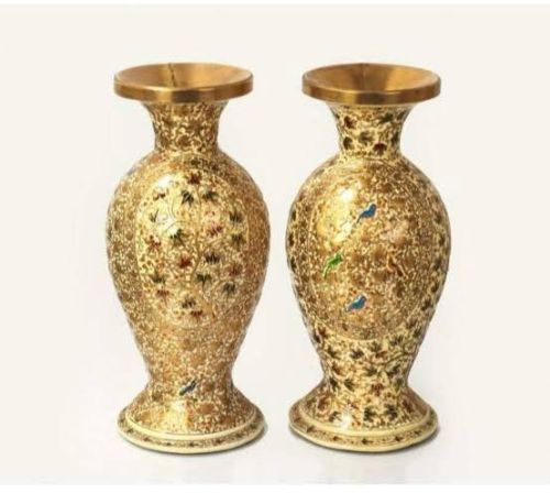 Golden Paper Mache Flower Vase, For Home Decor, Gifting Purpose, Feature : Supreme Finish, Recyclable