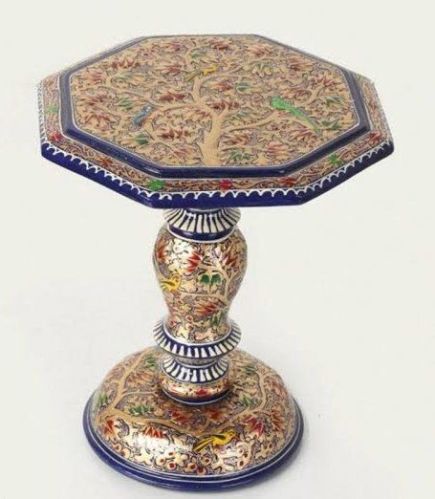 Multicolor Printed Paper Mache Table, For Decoration, Gifting, Style : Stylish