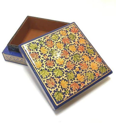 Printed Square Paper Mache Box, For Home Decor, Gifting Purpose, Feature : Supreme Finish, Attractive Design