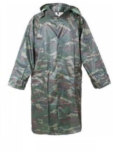 Army Print Long Rain Coat, Gender : Male