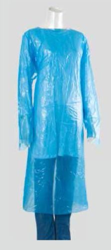 Blue Full Sleeve Plain Disposable CPE Isolation Gown, For Clinical, Hospital, Size : Free Size