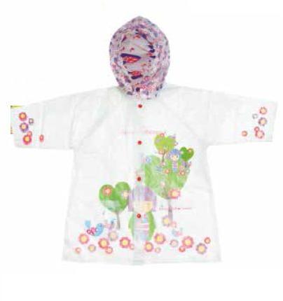 White Printed Kids PVC Rain Coat, Age Group : 5-10Yrs