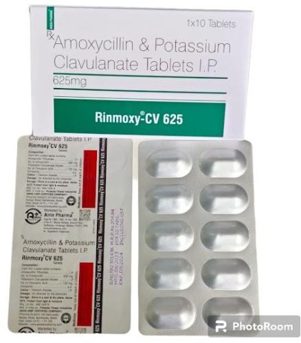 Rinmoxy CV 625 Tablets, Packaging Type : Strips