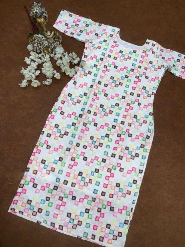 Featured Muslin Digital Printed Kurtis, Length : 42-44