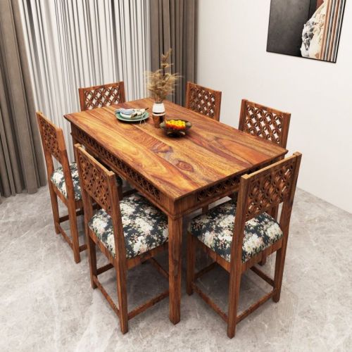 Brown Wooden Dining Table Set, For Home, Size : Standard