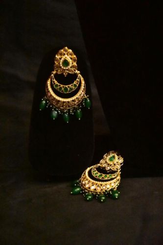 Printed Gold Plated Fancy Brass Earrings, Style : Antique