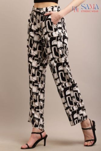 Didi Sama Printed Rayon Casual Pants, Gender : Female