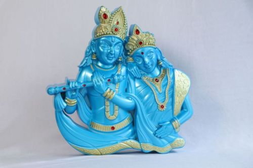Plastic Radha Krishna Wall Frame Blue
