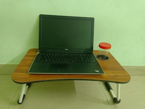 Brown Rectangular Polished MDF Board Foldable Laptop Table