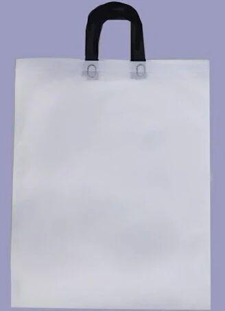 White Loop Handle Plain Non Woven Bag, For Shopping