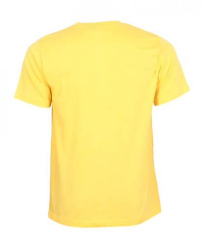 Half Sleeves Mens Light Yellow Round Neck T-Shirts