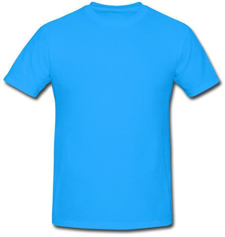 Mens Sky Blue Round Neck T-Shirts, Sleeve Type : Half Sleeves