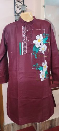 Cotton Silk Hand Painted Kurti, Occasion : Party Wear