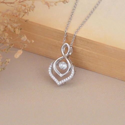 Designer Diamond Pendant, Color : Silver