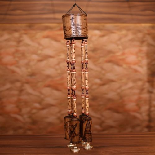 Brown Tribal Bamboo Wind Chime, For Gift, Home Decoration, Style : Antique
