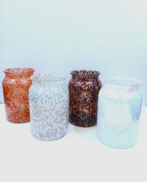 Multicolor Cylindrical Glass Candle Jar, Packaging Type : Box