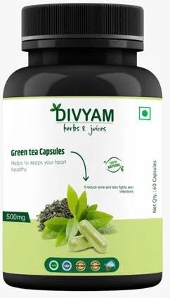 Divyam Green Tea Capsule, For Supplement Diet, Packaging Type : Plastic Bottle