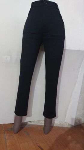 Cotton Plain Ladies Black Formal Pant, Technics : Machine Made