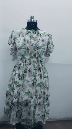 Ladies Stylish Midi Knee Length Frock Dress