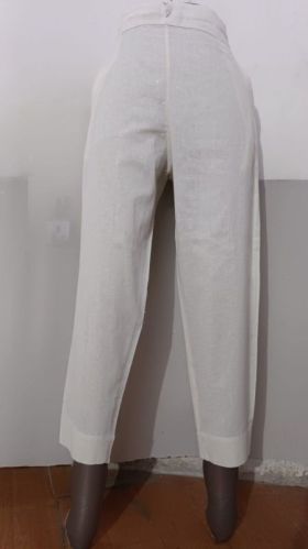 Plain Ladies White Cotton Pant, Occasion : Party Wear, Casual Wear