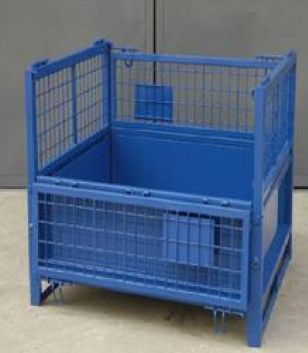 Color Coated Mild Steel Wire Mesh Pallet, For Industrial, Color : Blue