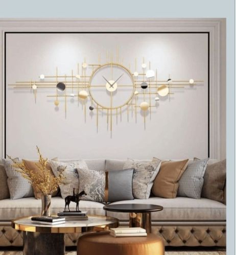 Vary According To Size Geometric Design Wall Clock, For Home, Office, Decoration, Display Type : Analog