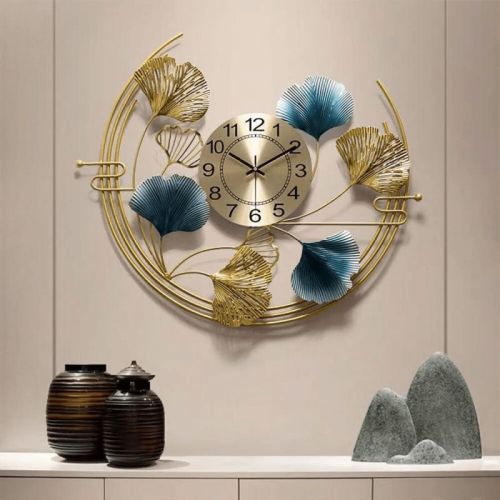 Ginkgo Leaf Design Wall Clock, For Home, Office, Decoration, Overall Dimension : Customizable