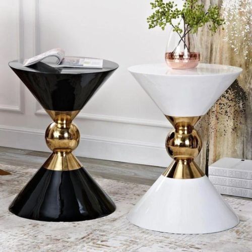 Round Plain Polished Marble Corner Table Set, For Bed Room, Home Office, Living Room, Study Room