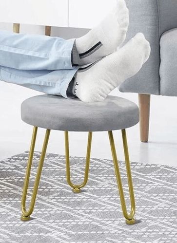 Phooldaan Padded Velvet Round Ottoman, For Decoration, Home, Indoor, Living Room, Outdoor, Picnic, Also Ideal Cafes