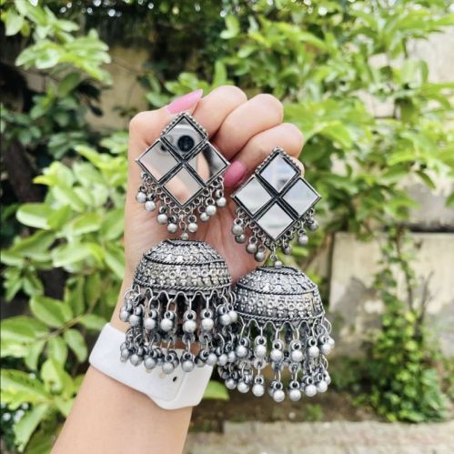 Alloye Geometrical Oxidized Silver Jewelry, Packaging Type : Plastic